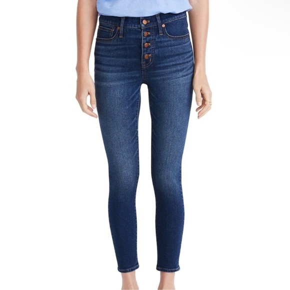 Madewell 9" High Rise Skinny Jeans‎ Women's 24 Button Fly Dark Wash - Picture 1 of 10